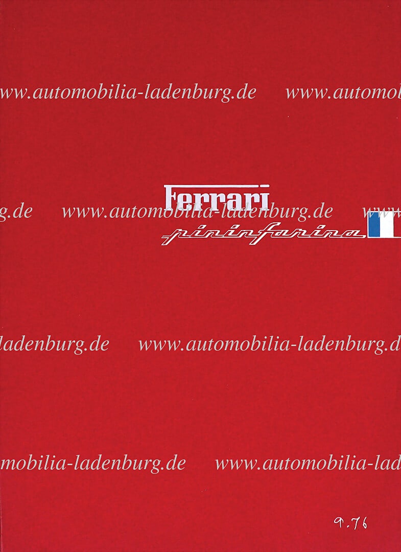 FERRARI 1976, press kit "Pininfarina / Ferrari - Les Salons de Paris, Londres et Turin", Ferrari BB (1 of 2)