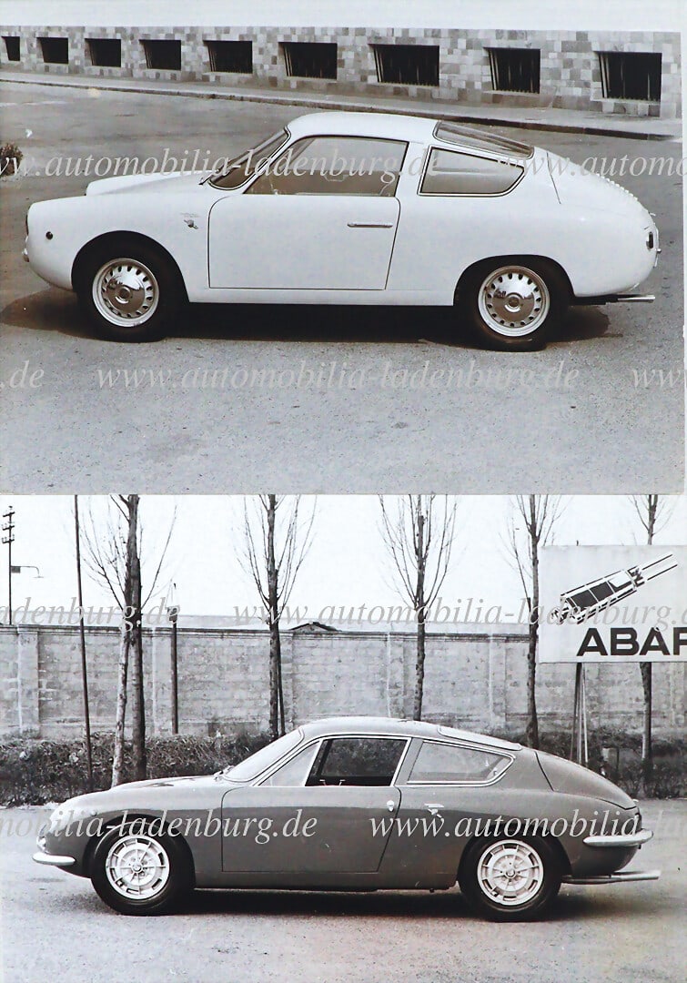 ABARTH Mixed lot of two factory photos, Fiat Abarth "Monomille" and Abarth Simca 1300, with (1 of 2)