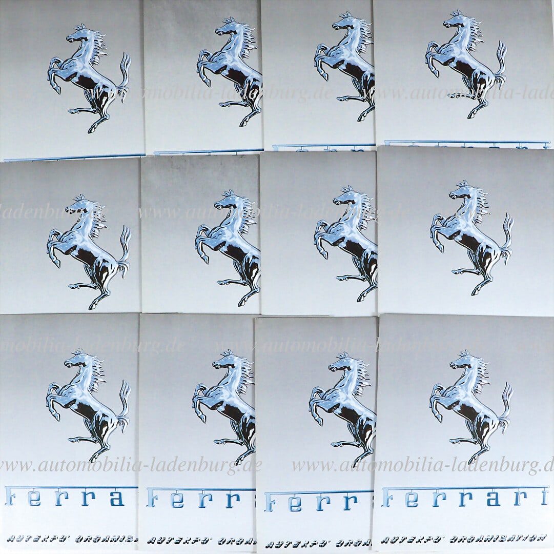 FERRARI Mixed lot 12x sales brochure / brochure "Ferrari Autoexpo Organization", stamped "Ferrari (1 of 1)