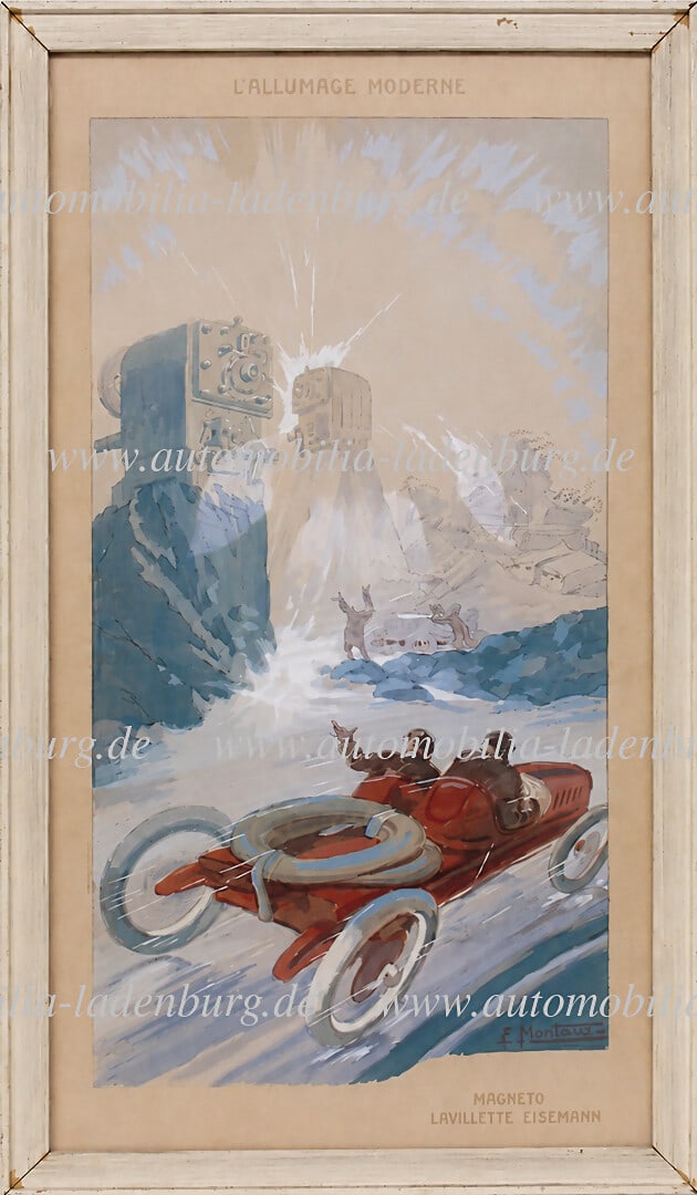 ERNEST MONTAUT Color lithograph by Ernest Montaut "L'Allumage Moderne - Lavalette Eisemann", (1 of 1)