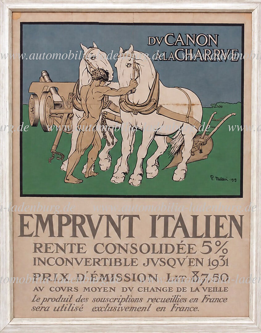 1919, original advertising poster / financial poster "Dv Canon La Chavrre", the motif shows a war (1 of 1)