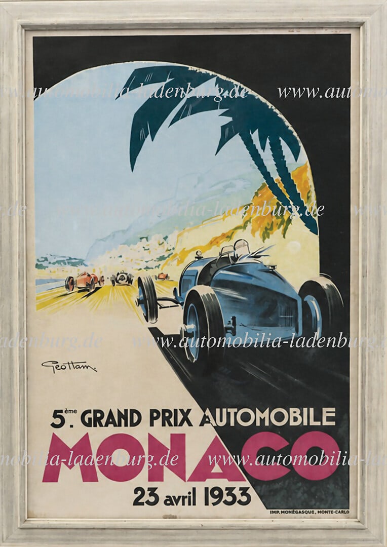 GRAND PRIX AUTOMOBILIE MONACO 1933, original event poster "5.Grand Prix Automobile Monaco (1 of 1)