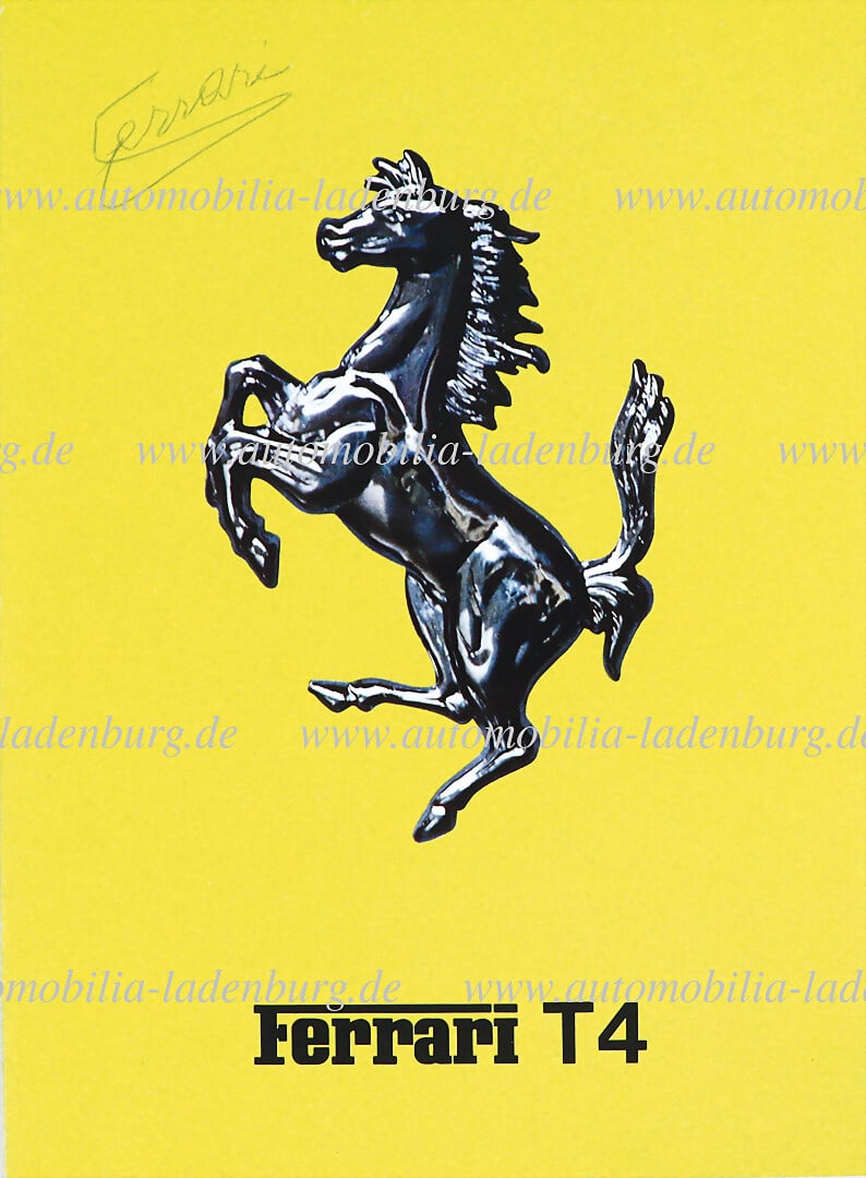 FERRARI 1979, leaflet Ferrari 312 T4 Formula 1, signed by Enzo Ferrari, 4 pages, Italian text, good: FERRARI 1979, leaflet Ferrari 312 T4 Formula 1, signed by Enzo Ferrari, 4 pages, Italian text, good condition German Description FERRARI 1979, von Enzo Ferrari handsigniertes Faltprospekt Ferrari 312 