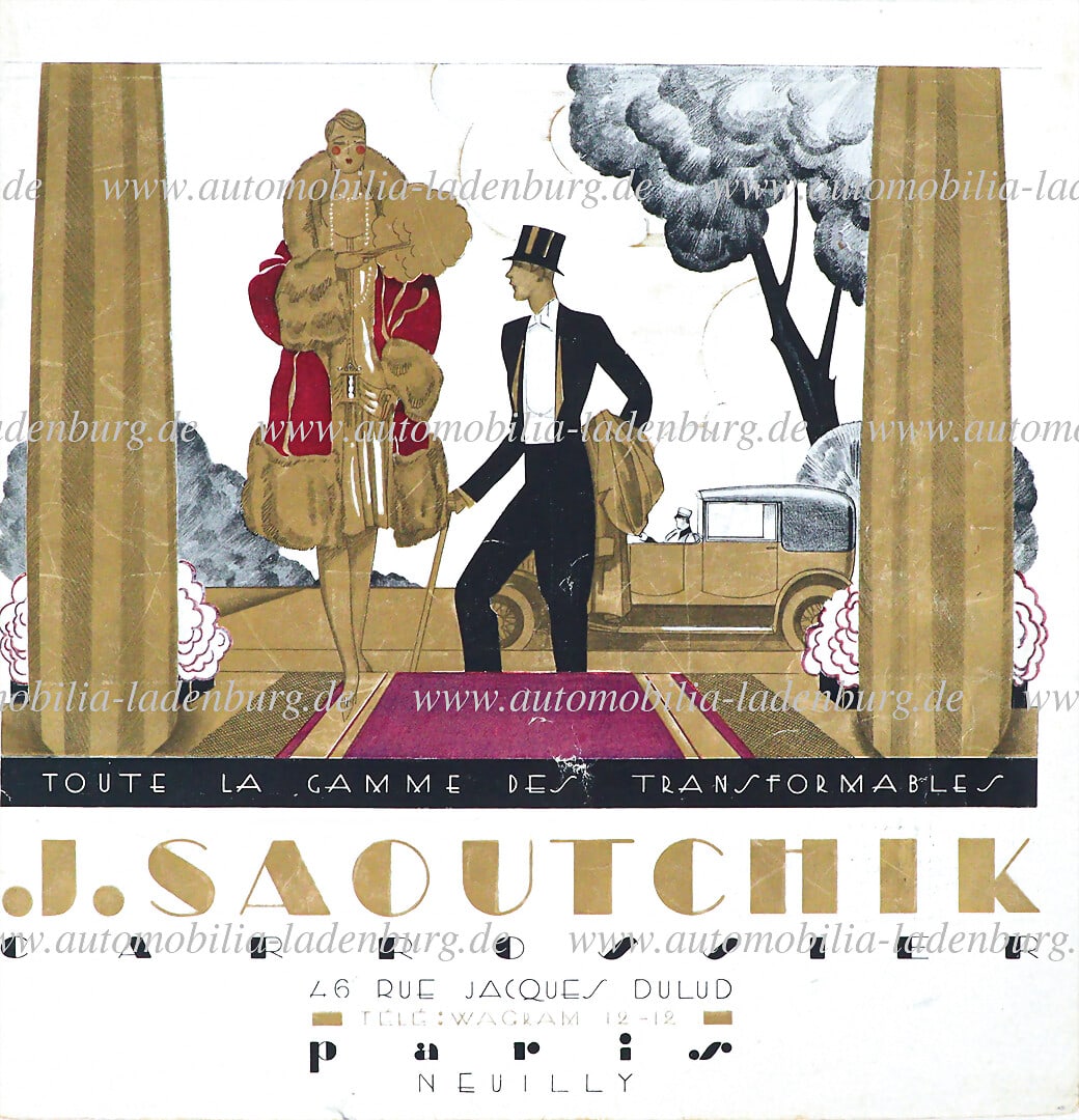 CARROSSIER J. SAOUTCHIK late 1920s, sales catalog for special car bodies, inside with colored (1 of 1)