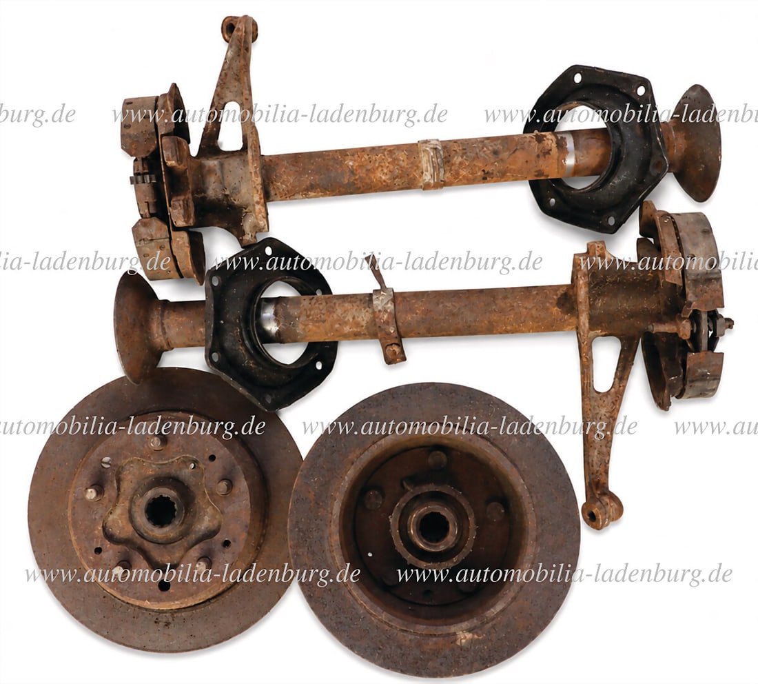 PORSCHE 2x 356 C axle tubes with flange (bearing cover 145/250/295) and disc brakes German (1 of 1)