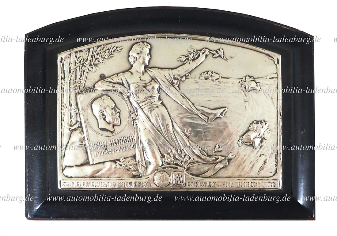 PRINCE HEINRICH RIDE 1910 original silver plate (hallmarked) Prinz-Heinrich "Tourenfahrt 1910", (1 of 2)