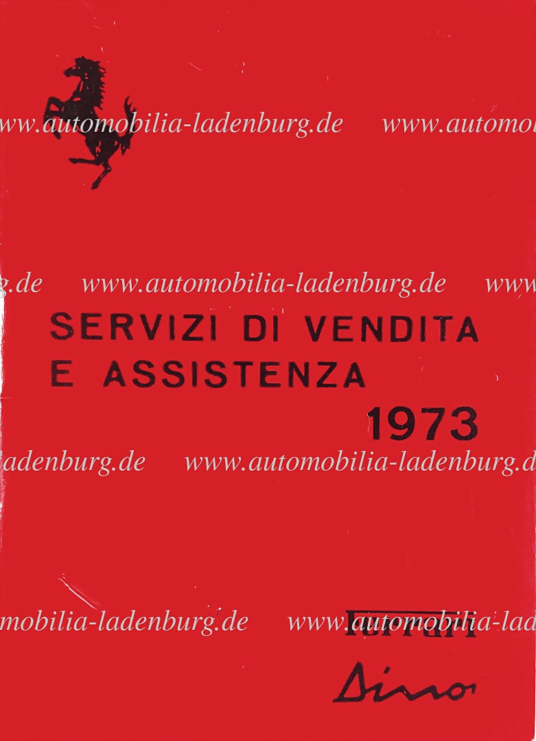 FERRARI 1973, dealer directory for on-board folder Ferrari Dino (77/73), good condition German: FERRARI 1973, dealer directory for on-board folder Ferrari Dino (77/73), good condition German Description FERRARI 1973, HÃ¤ndlerverzeichnis fÃ¼r Bordmappe Ferrari Dino (77/73), gu