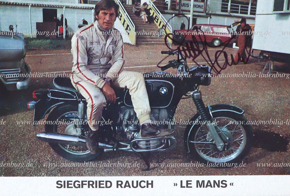 STEVE MCQUEEN signed autograph card, Siegfried Rauch during the shooting of the movie "Le Mans", (1 of 2)