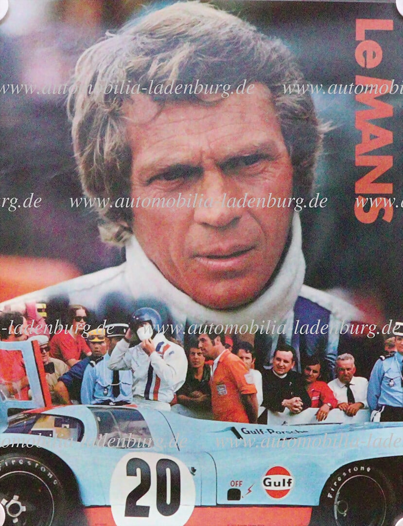 STEVE MCQUEEN 1971, original movie poster "Le Mans", lower edge with imprint "Cinema Center Films (1 of 1)