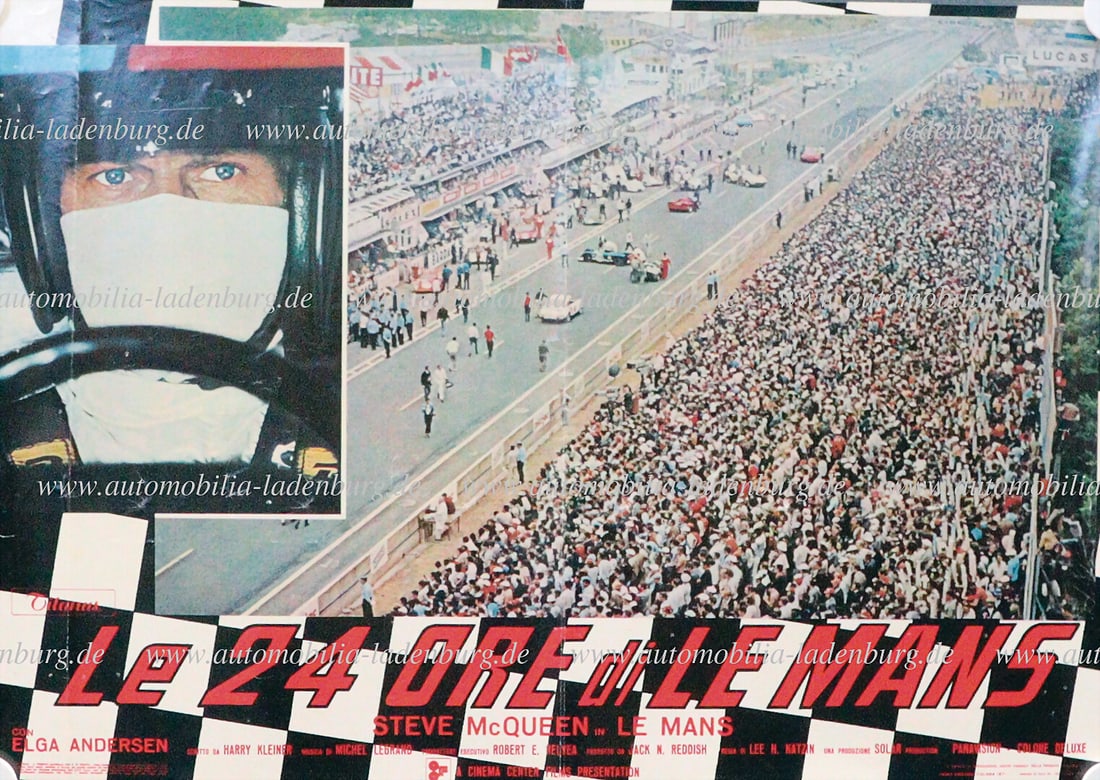 STEVE MCQUEEN 1971, original movie poster "Le Mans", ital. Version (fold mark in the middle), (1 of 1)