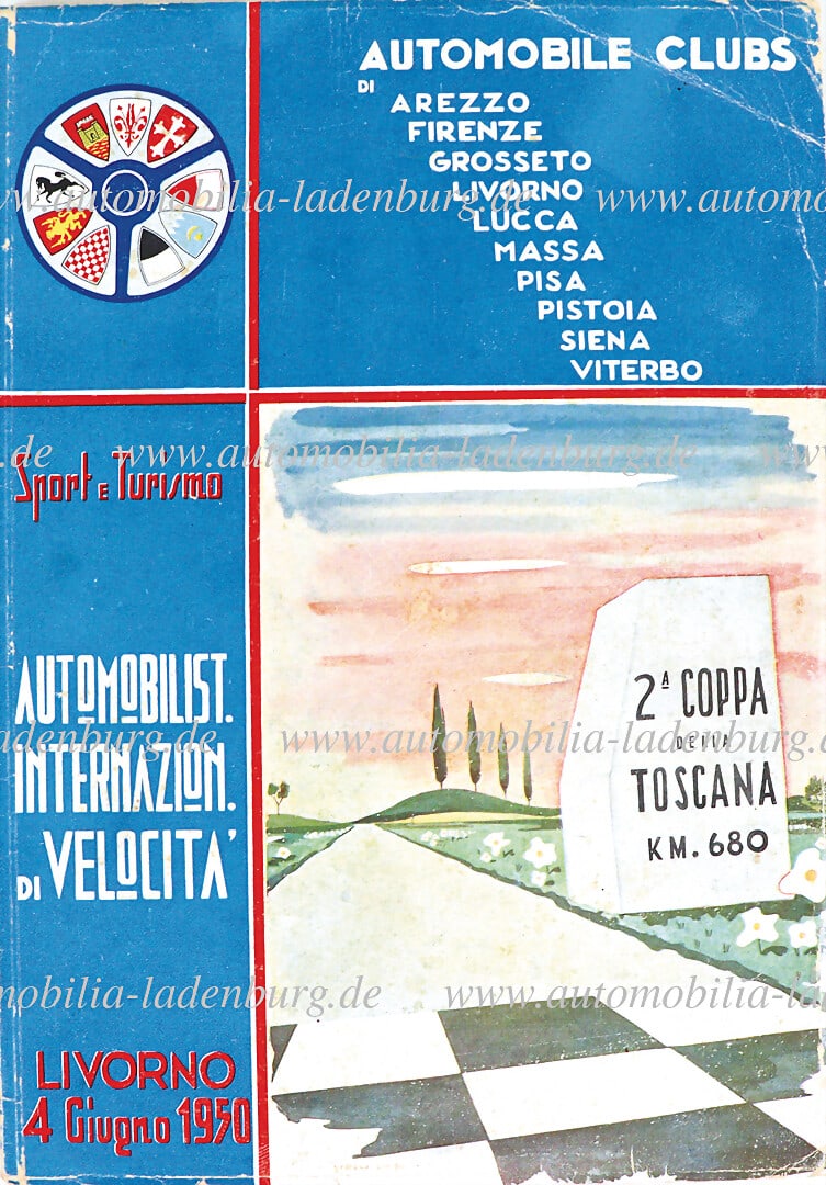 COPPA DELLA TOSCANA 1950, program booklet "2nd Coppa della Toscana Livorno 04.Juni.1950", numerous (1 of 1)