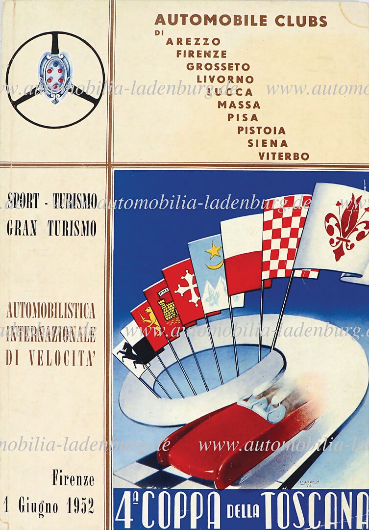 COPPA DELLA TOSCANA 1952, program booklet "4th Coppa della Toscana Firenze 01.Juni.1952", numerous (1 of 1)