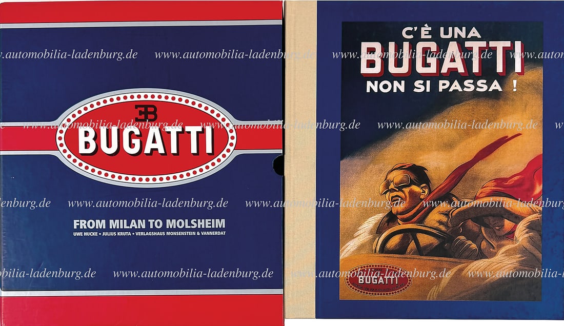 BUGATTO Book "Bugatti - From Milan to Molsheim" by Uwe Hucke / Julius Kruta, 806 pages, German and: BUGATTO Book "Bugatti - From Milan to Molsheim" by Uwe Hucke / Julius Kruta, 806 pages, German and English text, in slipcase German Description BUGATTO Buch "Bugatti - From Milan to Molsheim" von Uwe 