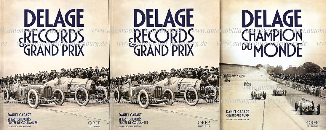 DELAGE Set of 3 books, including 2x "Delage Records & Grand Prix", 416 pages French/English text / (1 of 1)