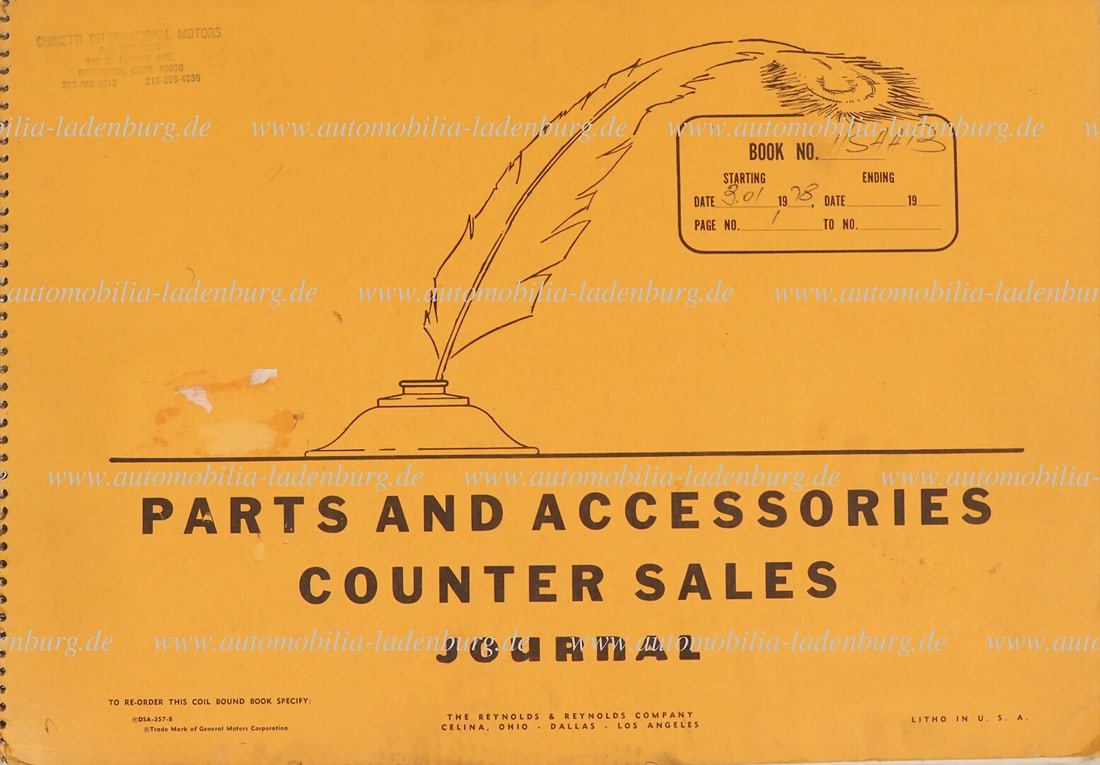 FERRARI 1978, internal spare parts/workshop journal Luigi Chinetti, 5 pages with handwritten (1 of 2)