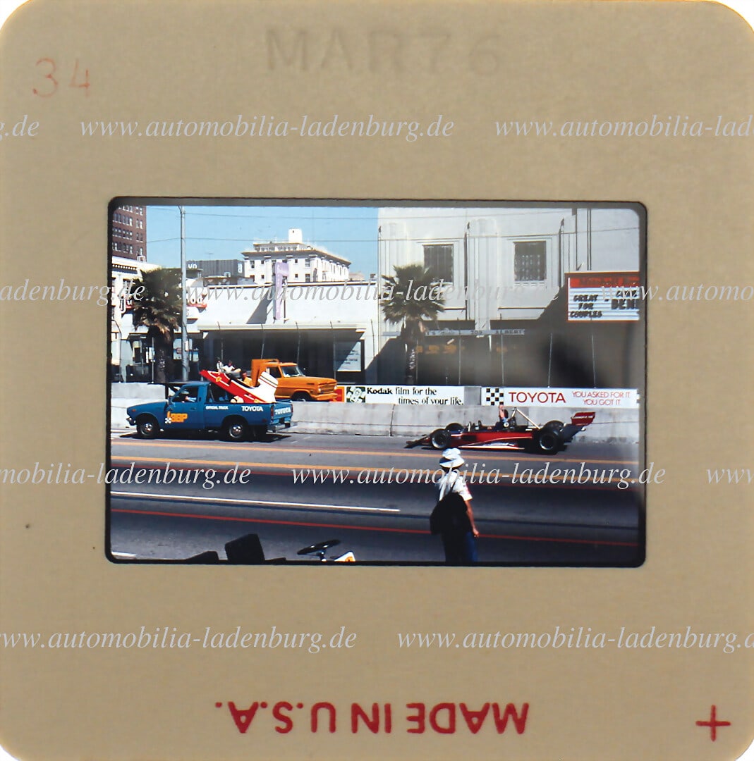 FERRARI Original color slide of the Ferrari 312T being prepared for the 1976 USA Grand Prix, (1 of 1)