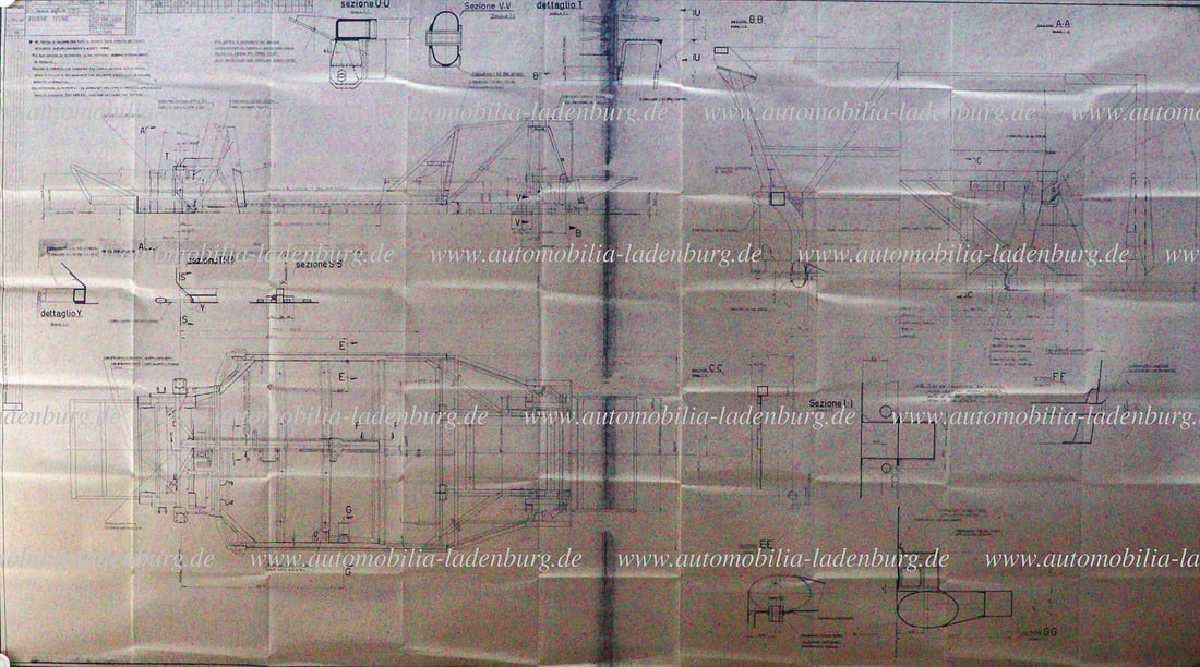 FERRARI 27.3.1983, original Ferrari blueprint chassis Ferrari 308GTB/GTS, scale 1:5 German (1 of 2)