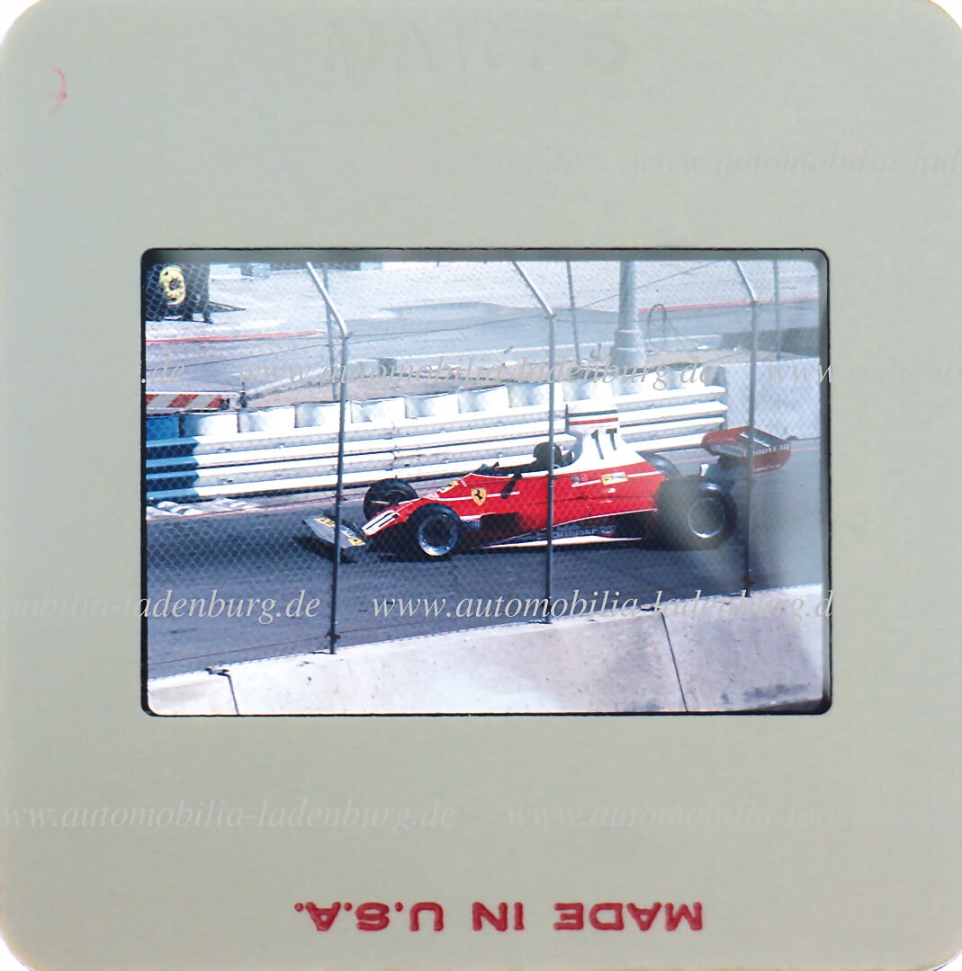 FERRARI Original color slide Clay Regazzoni on Ferrari 312T, Training Grand Prix USA 1976 German (1 of 1)