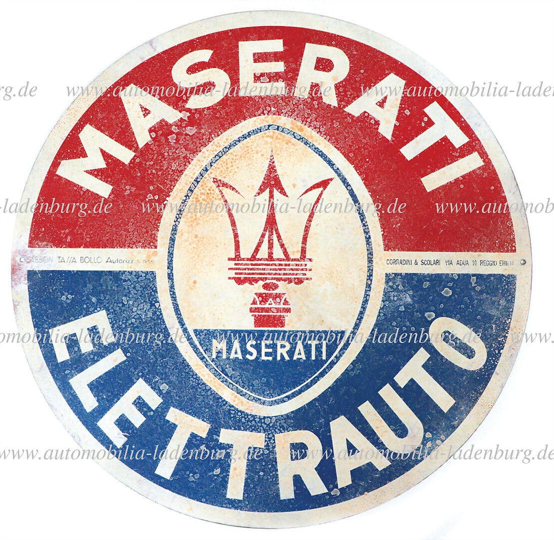 MASERATI 1956, original lithographed tin plate, Maserati Elettrauto, manufacturer Corradini & (1 of 1)