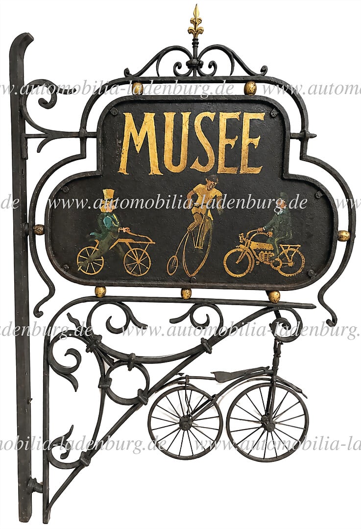 around 1900, beautiful museum sign "Musee du Cycle", Ernst Wouters Falmignoul Belgium, (1 of 1)
