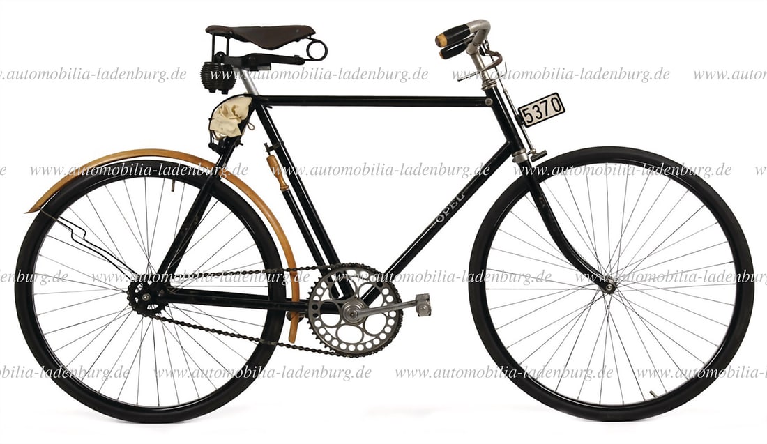 OPEL 1910, Opel men's bicycle model No. 10, with original license plate, deep black paint and (1 of 7)