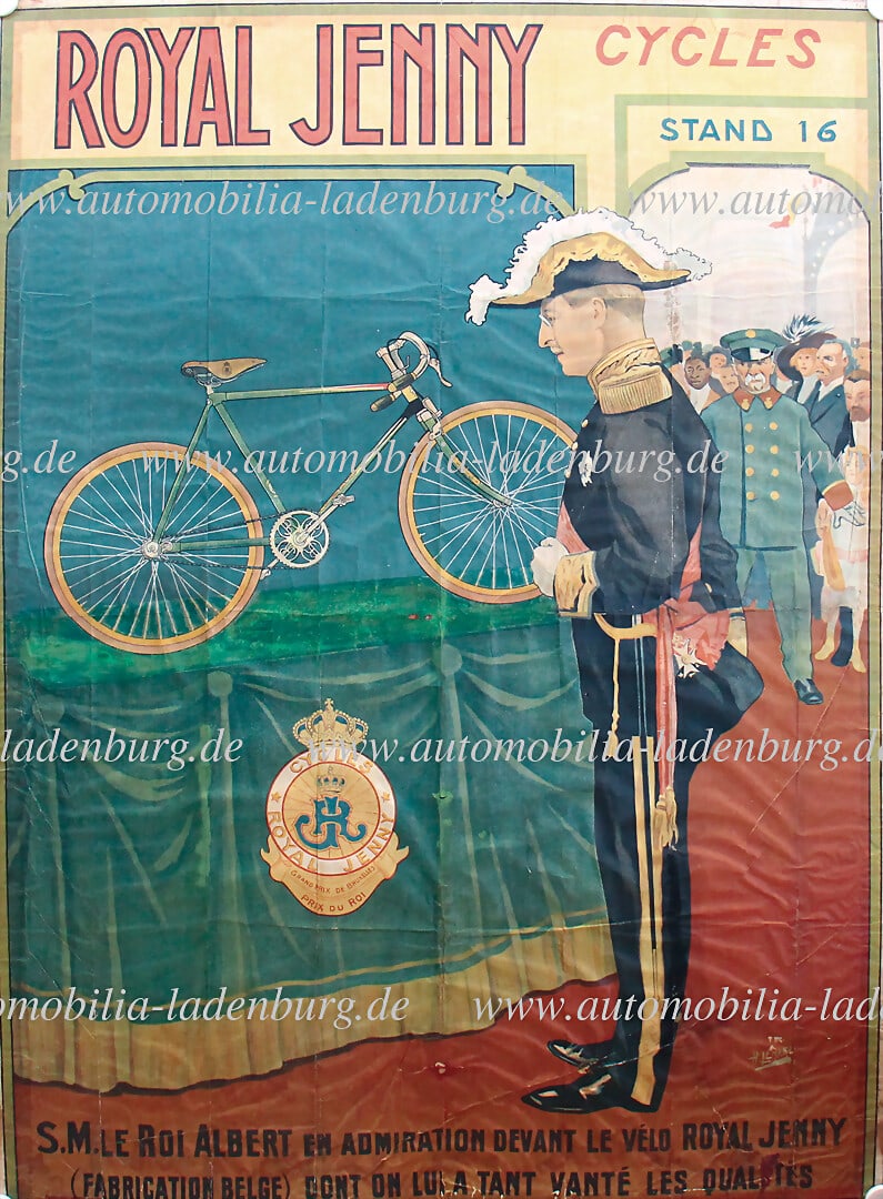 ROYAL JENNY Circa 1905, large lithograph advertising poster "King Albert admires the Royal Jenny (1 of 3)