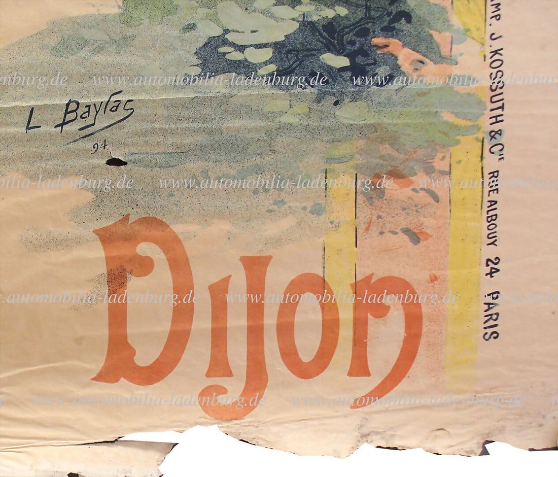 TERROT 1894, large lithograph advertising poster for Terrot bicycles, with motif from Dijon, design - 3
