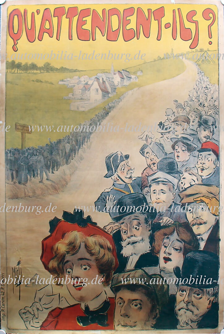 CLEMENT Circa 1900, lithograph advertising poster Clement-Panhard, design Misti, mounted on linen, (1 of 1)