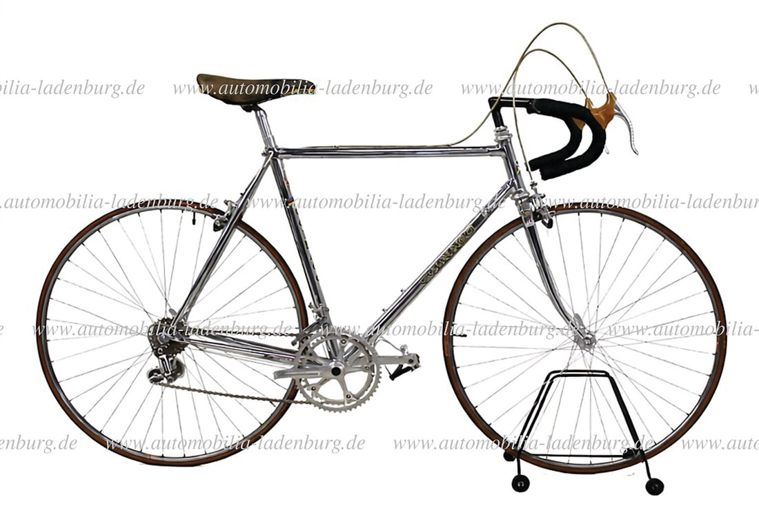 COLNAGO 1982, Colnago Cromovelato, with Italian under-chromed steel frame, Campagnolo Super Record: COLNAGO 1982, Colnago Cromovelato, with Italian under-chromed steel frame, Campagnolo Super Record complete groupset, Turbo saddle, ITM stem, Cinelli handlebars, Campagnolo pedal hooks with Christophe