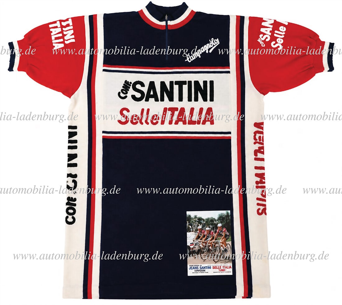 SANTINI-SELLE ITALIA mixed lot of 2 pieces, including original Santini-Selle Italia jersey (1 of 2)