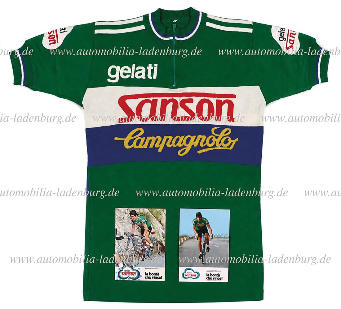 GELATI-SANSON / F. MOSER mixed lot of 3 pieces, including original Gelati-Sanson-Campagnolo jersey (1 of 2)
