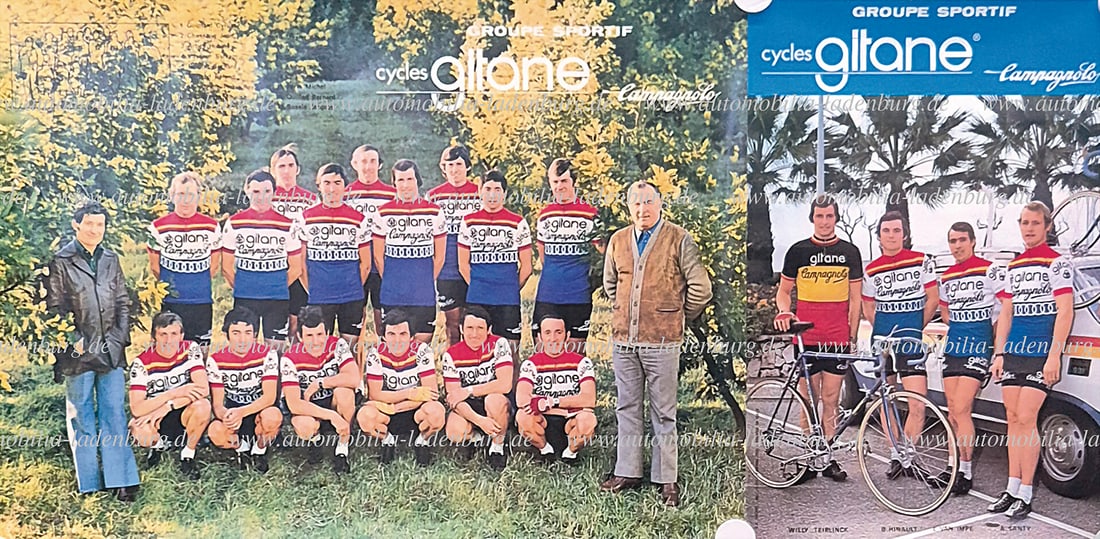 BOTTECCHIA mixed lot of 2 original racing cyclist posters, among them "Campagnolo Cycles Gitane, (1 of 1)