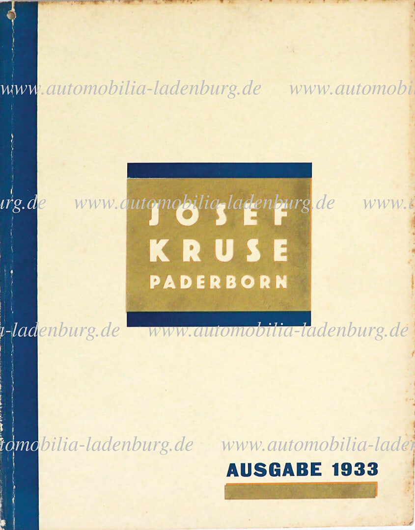 catalog, 1933, Josef Kruse Paderborn "(business founded 1910), bicycle, tires, household appliances, (1 of 1)