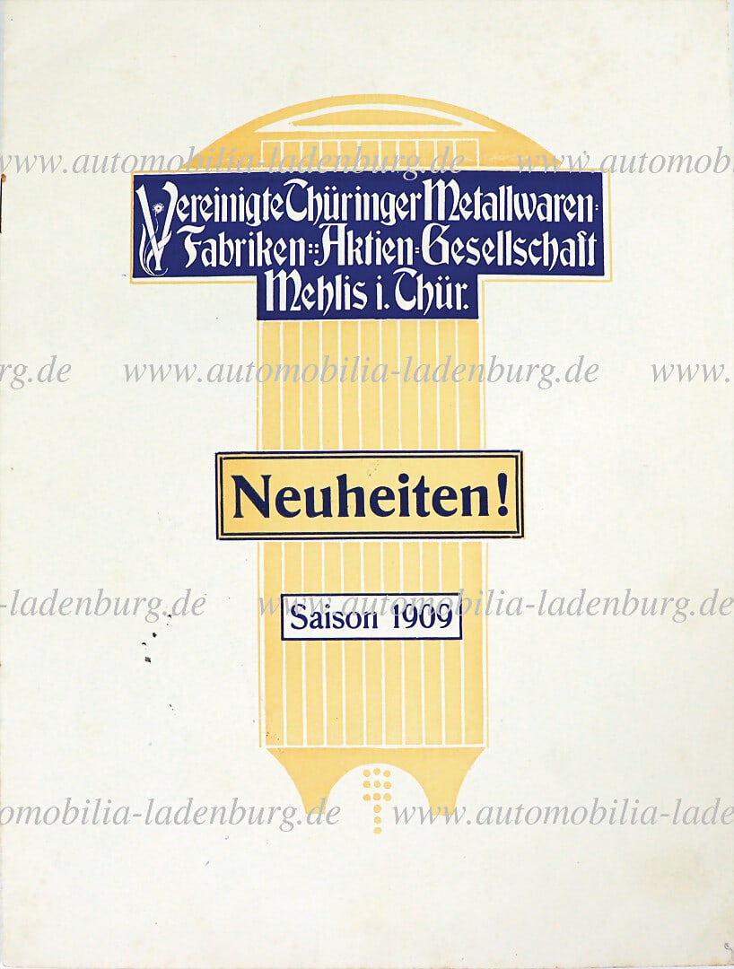 Sales catalog, "Vereinigte ThÃ¼ringer Metallwaren, Saison 1909", bicycle blades, rim (1 of 1)