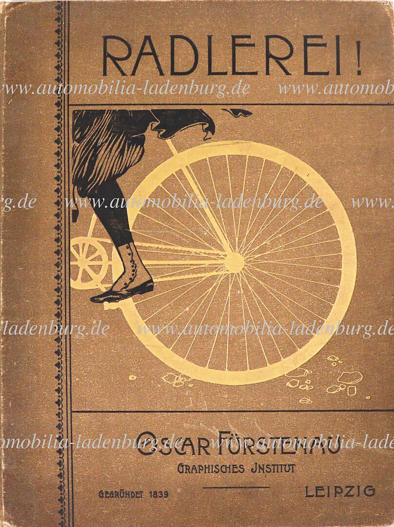 Art plate print "Radlerei, 42 art plates, Wiener Radfahrer-Club", design Oscar FÃ¼rstenau (1 of 1)