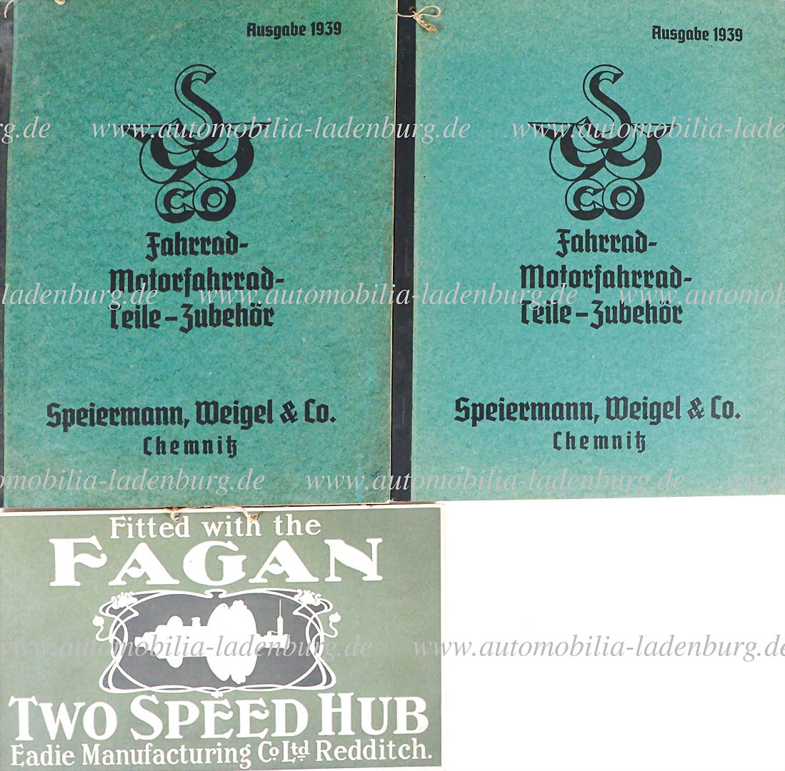 Mixed lot 3pcs. 2x main catalogs, 1939 edition, "Fahrrad-Motorfahrrad-Teile-ZubehÃ¶r", (1 of 1)