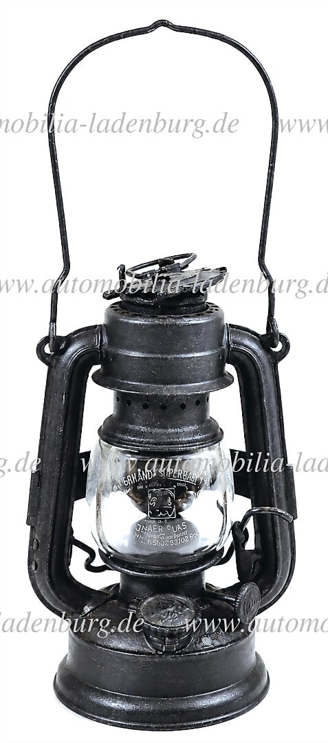 FEUERHAND SUPERBABY 175 Bicycle carbide/acetylene lamp, manufacturer "Feuerhand", Superbaby 175 +: FEUERHAND SUPERBABY 175 Bicycle carbide/acetylene lamp, manufacturer "Feuerhand", Superbaby 175 + Jena glass, Made in Germany, upper lid slightly damaged, otherwise good condition German Description F