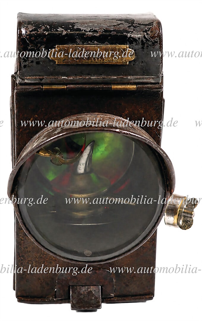 Bicycle carbide/acetylene lamp, with Vaporite burner system, original clear gas, slightly cracked, (1 of 1)