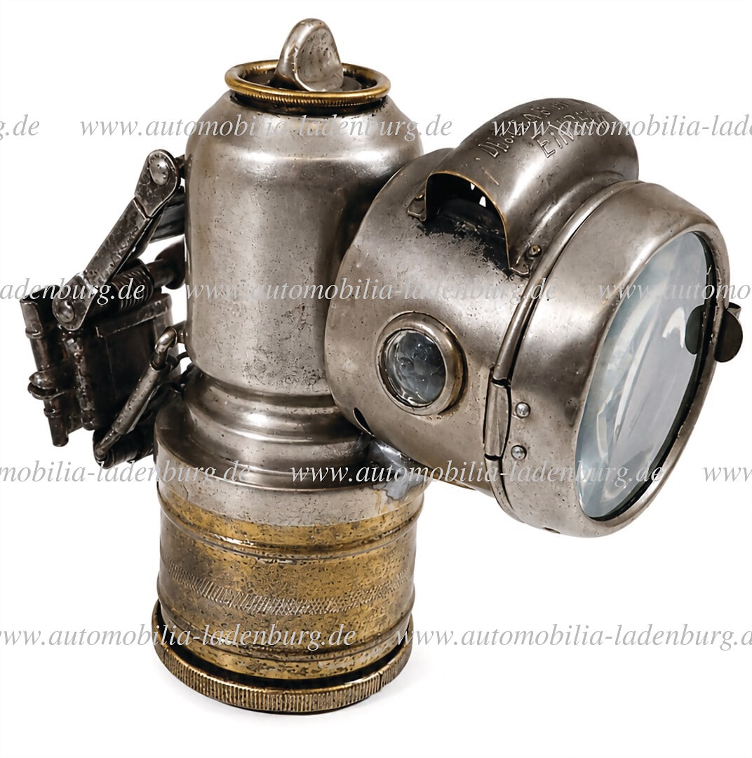 BICYCLE FACTORY AUGUST STUKENBROK EINBECK Bicycle carbide/acetylene lamp, manufacturer (1 of 2)