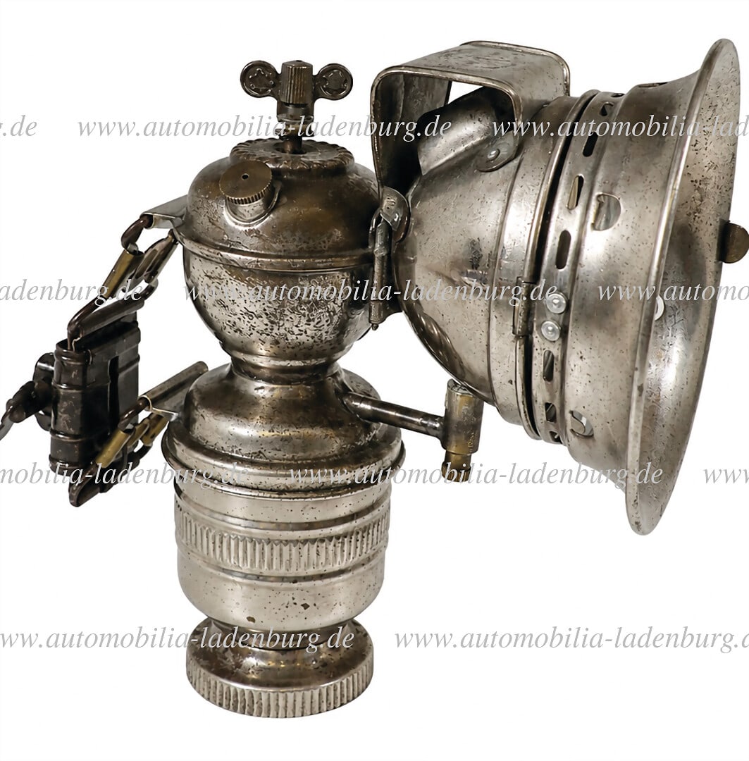 Bicycle carbide/acetylene lamp, manufacturer not recognizable, original clear glass, good condition (1 of 2)