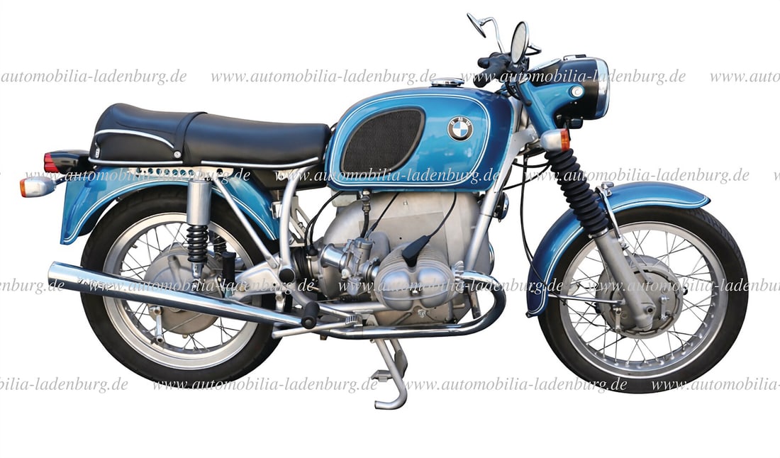 BMW 1973, BMW R75/5, classic German two-cylinder boxer of the early 70s sports conversion, according (1 of 6)