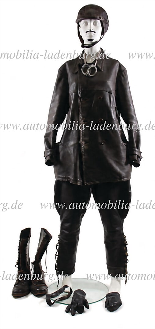 1910-1920s, original contemporary motorcycle clothing, various makers incl. FN Paris helmet, incl. (1 of 1)
