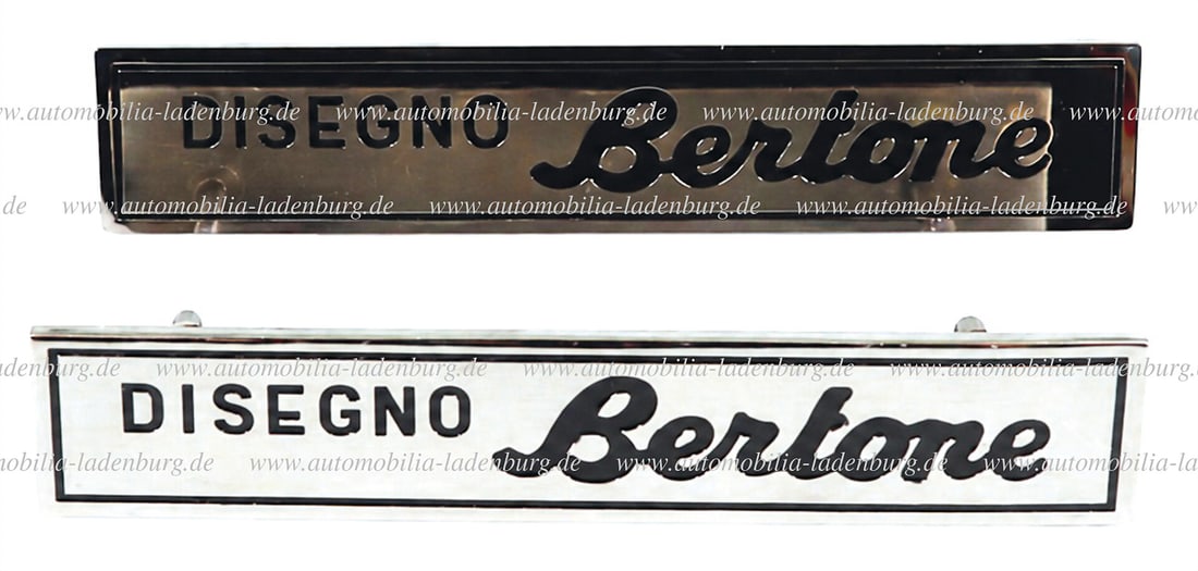 ASA / BERTONE Mixed lot of 2 body emblems "Disegno Bertone", 1x original, 1x repro, e.g. for ASA (1 of 1)