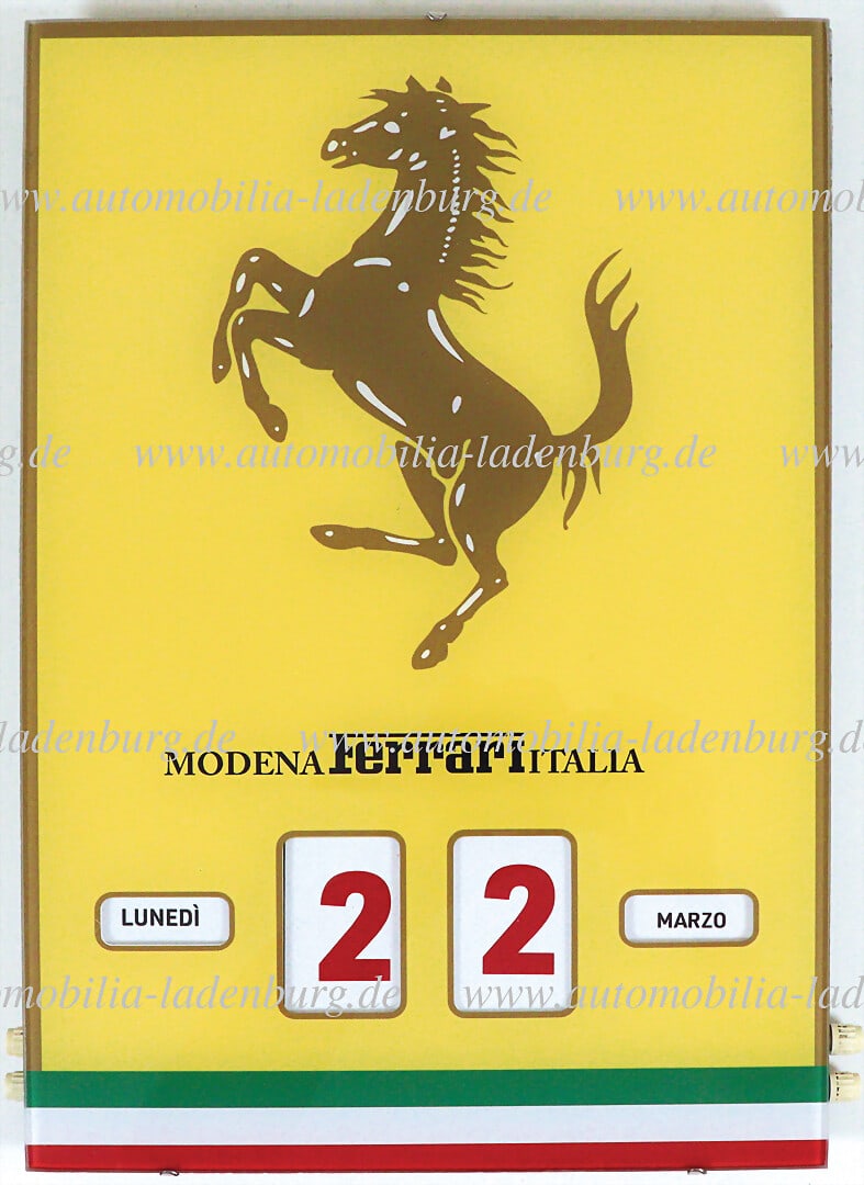 FERRARI 70s, perpetual calendar, plastic with glass front, 34x23cm, rotating function only partially (1 of 1)