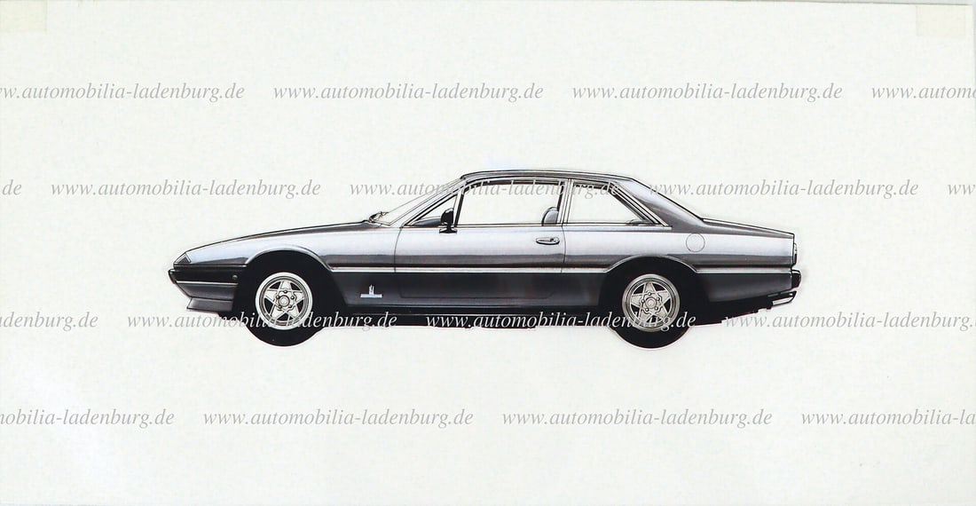 FERRARI original design drawing gouache on cardboard Ferrari 400 15x30cm German Description (1 of 1)