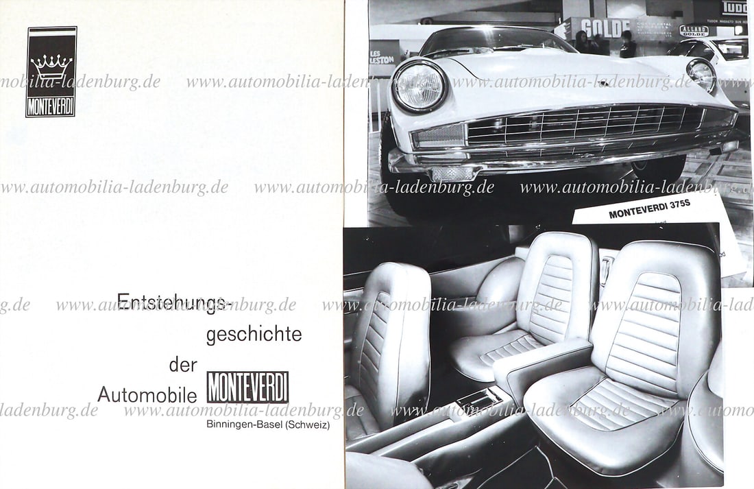 MONTEVERDI Mixed lot including factory brochure "History of the development of the Monteverdi (1 of 1)