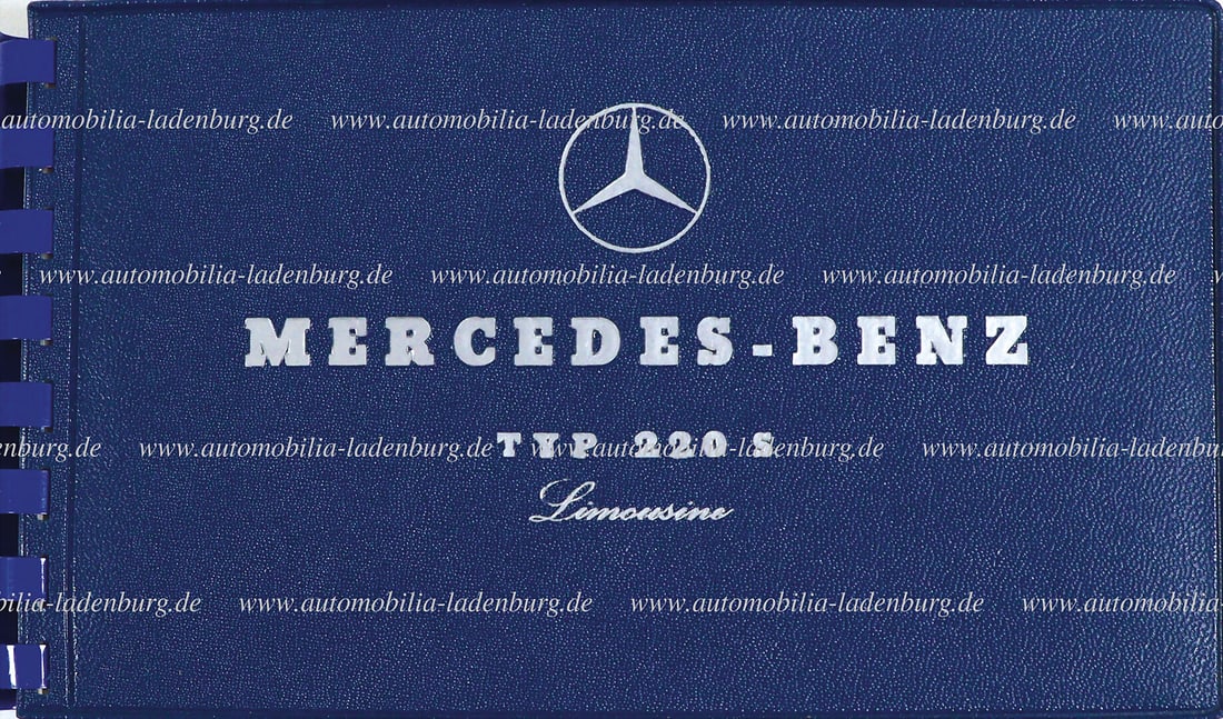 MERCEDES-BENZ Equipment sample Mercedes-Benz type 220S sedan, interior with 5 paint sample colors, (1 of 1)