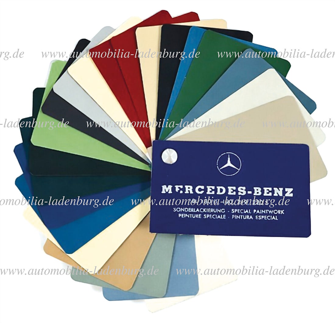MERCEDES-BENZ Paint sample card Mercedes-Benz special paint finishes for type 180 / 180D / 190 / 219 (1 of 1)