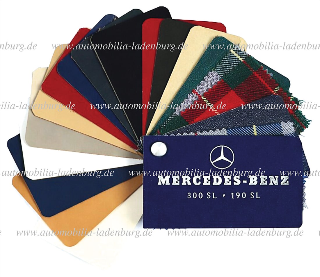 MERCEDES-BENZ Equipment samples (fabric and leather), for Mercedes-Benz 300SL (W198) and 190SL (1 of 1)