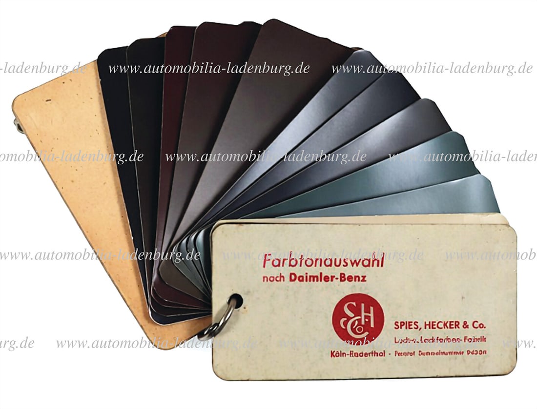 MERCEDES BENZ 1930s, lacquer sample card with a total of 14 lacquer samples, good condition German (1 of 1)